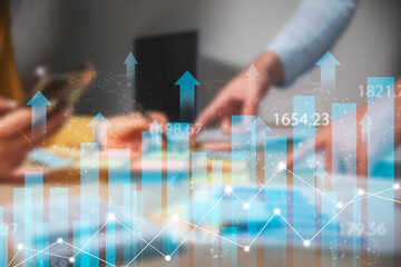 Wall Mural - business team discussing charts with graphs and charts