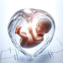 glass baby with heartbeat