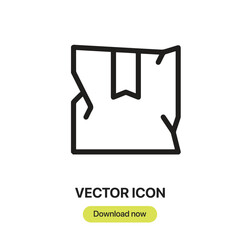 Fototapete - Box icon vector. Linear-style sign for mobile concept and web design. Box symbol illustration. Pixel vector graphics - Vector.	
