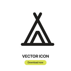 Leinwandbilder - Tent icon vector. Linear-style sign for mobile concept and web design. Tent symbol illustration. Pixel vector graphics - Vector.	
