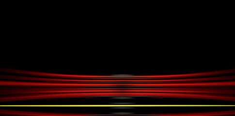 Poster - Illustration of high speed light effect. Abstract colorful speed background with lines in shape of track turn