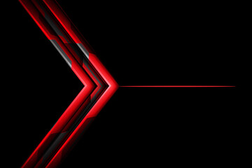 Poster - Modern abstract style elegant black background design with red arrow