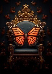 Wall Mural - Grand Throne In Background Butterfly Wings