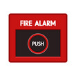 Red manual call point for fire alarm vector. Red manual call point isolated on white background.