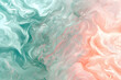Watercolor background with swirls and waves, mixing two colors green and pink.
