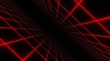 Fototapeta Przestrzenne - 3d retro futuristic red abstract background. Wireframe neon laser swirl grid lines with stars. Retroway synthwave videogame sci-fi. Rave disco music poster. Halloween vampire minimalistic,