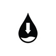 low water level icon on white background, vector sign