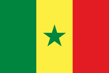 Close-up Of Green, Yellow And Red National Flag Of African Country Of Senegal With Green Star. Illustration Made February 19th, 2024, Zurich, Switzerland.