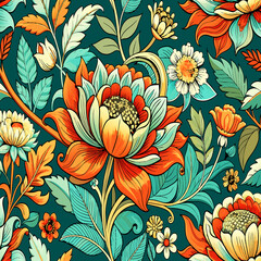 Wall Mural - pattern with flowers