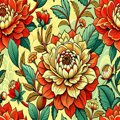 Wall Mural - pattern with flowers