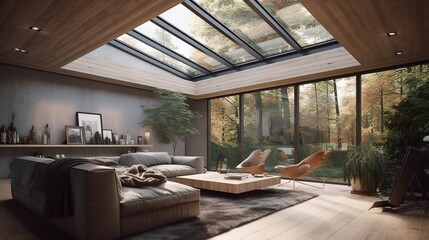 bedroom in a private forest house