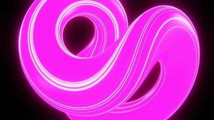 Fototapete - Abstract modern trendy 3D neon shape twisted swirl spiral stripes colourful vibrant gradient background 4K 30 fps seamless loop video presentation wallpaper