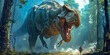 giant dinosaur tech-biology, future concept of clonning dna