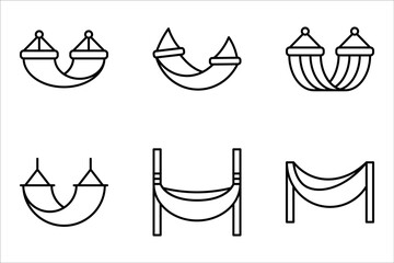 Relax hammock icon set. Simple set of relax hammock vector illustration on white background