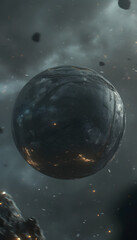 Wall Mural - Dark Planet Space