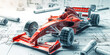 © VicenSanh - formula 1 car under construction on blueprints, building projects
