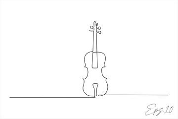 Wall Mural - continuous line vector illustration of a violin musical instrument