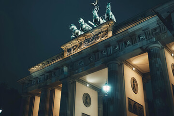 Wall Mural - brandenburg gate in berlin at night. germany