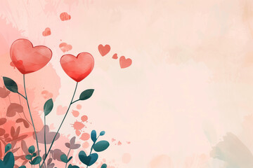 Poster - Abstract background with hearts. Love is everywhere. A slide background for showcasing love. Background image. Created with Generative AI technology