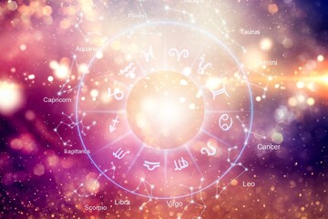 Wall Mural - zodiac signs horoscope circle for astrology concept