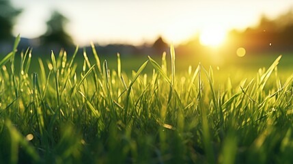Aufkleber - Sun setting over a beautiful grass field, ideal for nature backgrounds