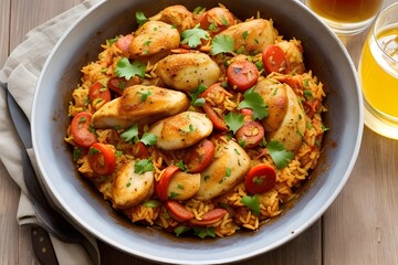 Wall Mural - Chicken chorizo jambalaya