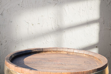 Wall Mural - Wooden barrel for wine with steel ring. Clipping path included.