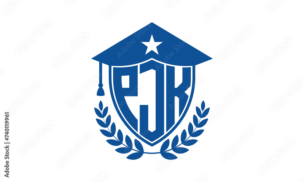 PJK three letter iconic academic logo design vector template. monogram ...