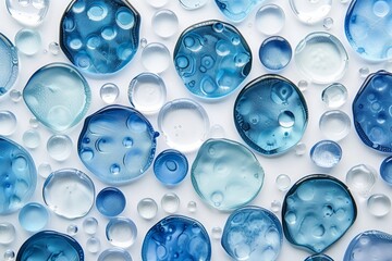 Poster - patterns of water bubbles on a white surface, creating a serene and captivating visual display