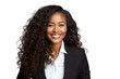 © somsuda - Portrait of beautiful African American Business woman wearing suit and shirt posing with smart and confidence isolated on transparent png background.