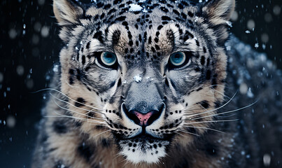 Wall Mural - Portrait of Snow Leopard