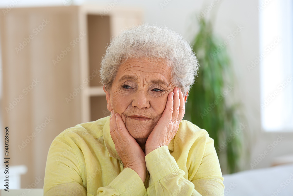 Senior woman at home, closeup