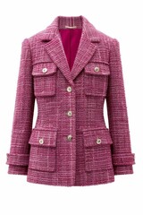 Wall Mural - pink jacket with decorative buttons arranged neatly on the front. The jacket stands out with its vibrant pink color and the buttons add a touch of elegance to the garment