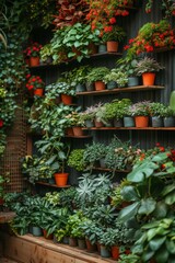 Poster - this vibrant room is overflowing with a variety of plants, from towering palms to cascading vines, c