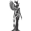 Silhouette Female Pharaoh the egypt Mythical Creature black color only