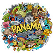© balabolka - Panama cartoon doodle illustration. Funny local design.