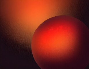Wall Mural - red orange glowing sphere grainy gradient background soft blurred light on dark backdrop abstract ba