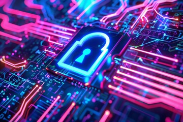 Poster - Neon purple and blue color Light Abstract Technology background for computer graphic website internet and business. circuit. vector illustration.