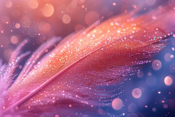 Aufkleber - single feather against a soft, blurred background, highlighting its delicate beauty and graceful textures