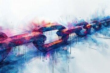 Poster - Technology background of binary code made of chain