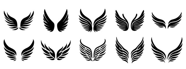 Wings. Elements for design. Vector illustration.