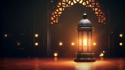 Poster - Lantern in the Arabic style. 3d rendering