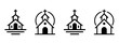 Vector church icon set. Illustration flat design style