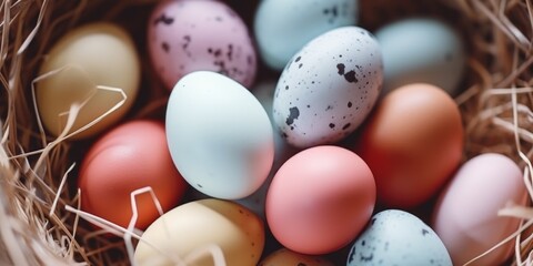 Aufkleber - Close up of a nest with eggs, ideal for nature themes