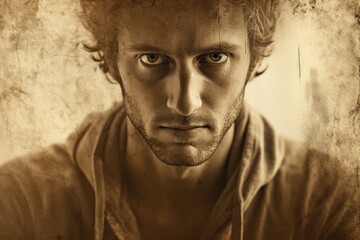 Aufkleber - Close up of a person wearing a hoodie, suitable for various projects