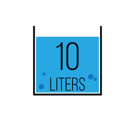 Wall Mural - 10 liters icon vector design. Liquid measure in liters isolated on white background