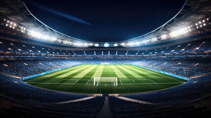 Canvas Print - A soccer field with a goal in the middle