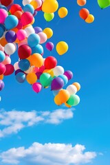 Poster - Colorful balloons floating in the air, perfect for celebration events