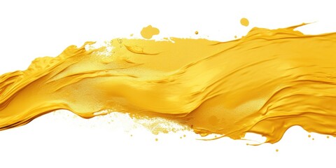 Poster - Close-up of vibrant yellow paint on white background. Perfect for design projects