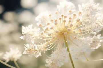 Poster - Detailed close up of a flower with a blurred background. Suitable for various design projects